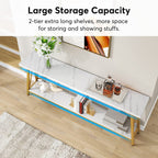 Table de salon extra longue de 180 cm, console d'entrée de style industriel