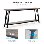 Table de salon extra longue de 180 cm, console d'entrée de style industriel