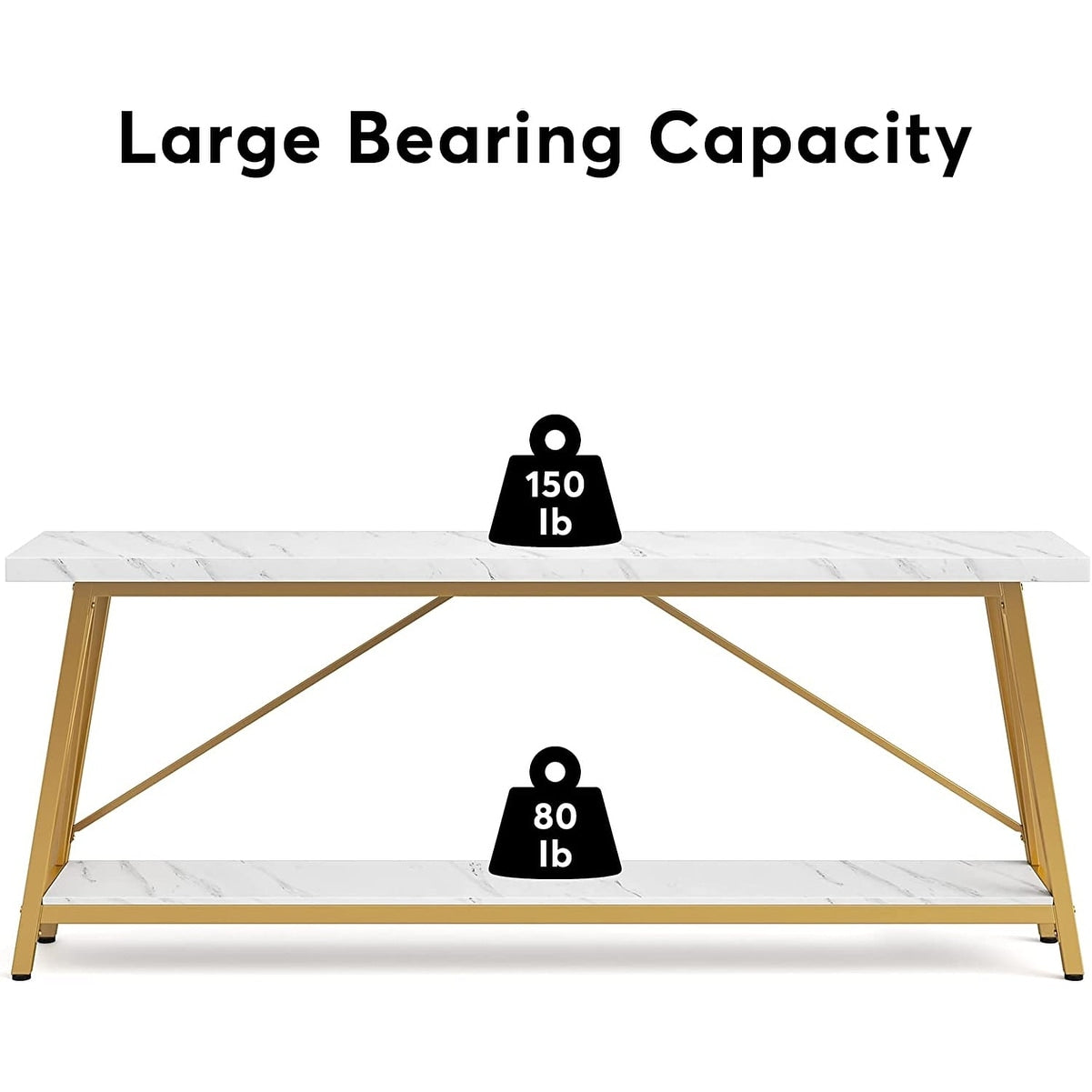 Table de salon extra longue de 180 cm, console d'entrée de style industriel