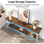 Table de salon extra longue de 180 cm, console d'entrée de style industriel