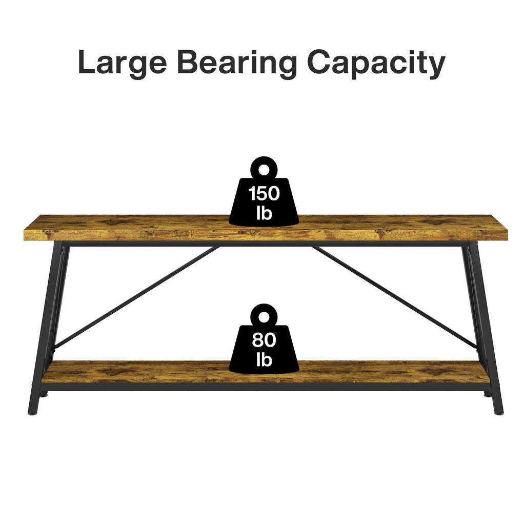 Table de salon extra longue de 180 cm, console d'entrée de style industriel