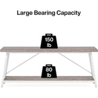 Table de salon extra longue de 180 cm, console d'entrée de style industriel