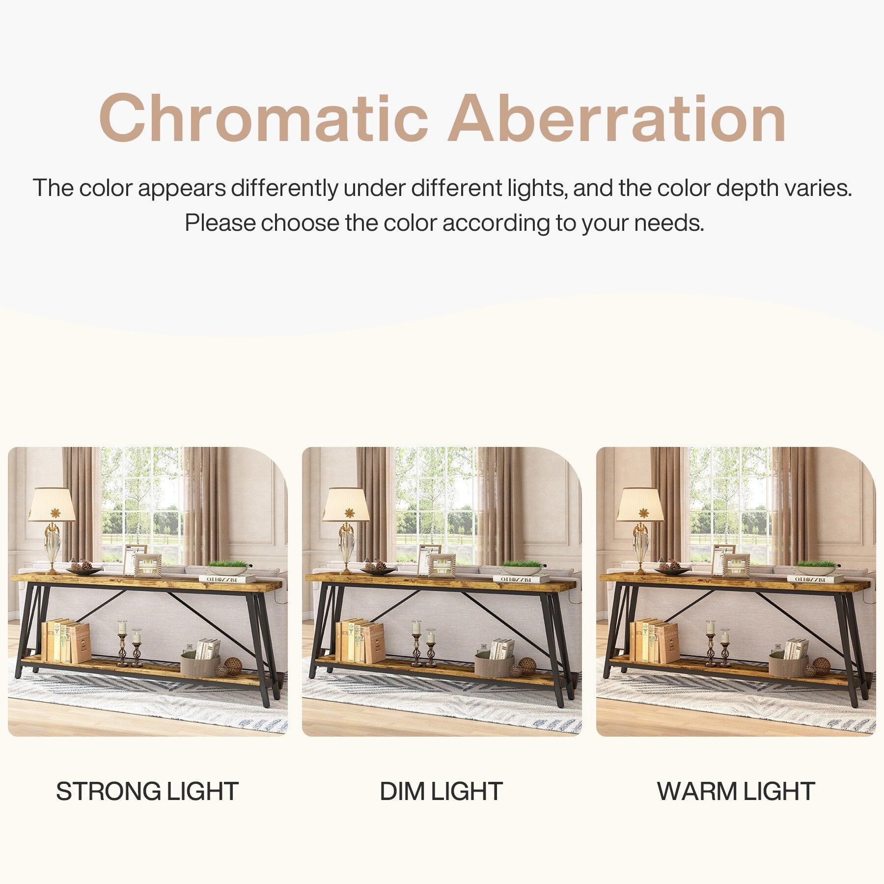 Table de salon extra longue de 180 cm, console d'entrée de style industriel