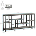 Table console de 180 cm avec rangement, table d'entrée à 3 niveaux pour couloir
