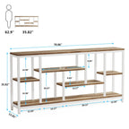 Table console de 180 cm avec rangement, table d'entrée à 3 niveaux pour couloir