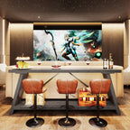 Table console de canapé en bois rustique de 180 cm de long avec étagère de rangement