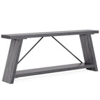 Table console de canapé en bois rustique de 180 cm de long avec étagère de rangement
