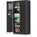 Étagère de rangement pour garage, placard de cuisine, armoire de rangement avec étagères réglables, 71 pouces, pour bureau, garage, maison, garde-manger.