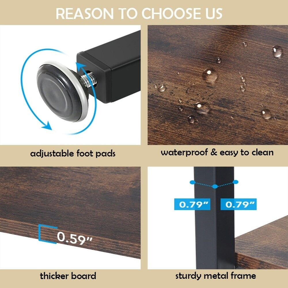 Étagère à livres industrielle de 71 pouces, bibliothèque en bois rustique brun à 6 niveaux, étagères ouvertes.