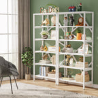 Étagère à livres industrielle de 71 pouces, bibliothèque en bois rustique brun à 6 niveaux, étagères ouvertes.