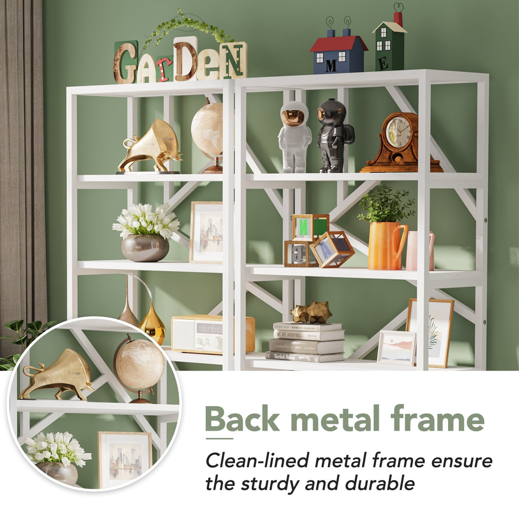 Étagère à livres industrielle de 71 pouces, bibliothèque en bois rustique brun à 6 niveaux, étagères ouvertes.