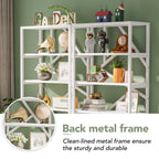 Étagère à livres industrielle de 71 pouces, bibliothèque en bois rustique brun à 6 niveaux, étagères ouvertes.