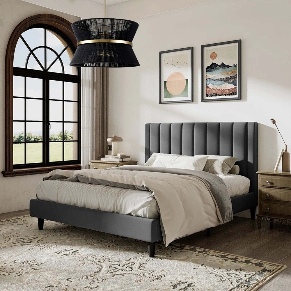 Grand lustre à tambour bohème moderne à 8 lumières, 60 cm (24 pouces), en tissu, en forme de sablier, tissé à la main, en or/noir, pour salle à manger/salon.