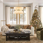 Grand lustre à tambour bohème moderne à 8 lumières, 60 cm (24 pouces), en tissu, en forme de sablier, tissé à la main, en or/noir, pour salle à manger/salon.