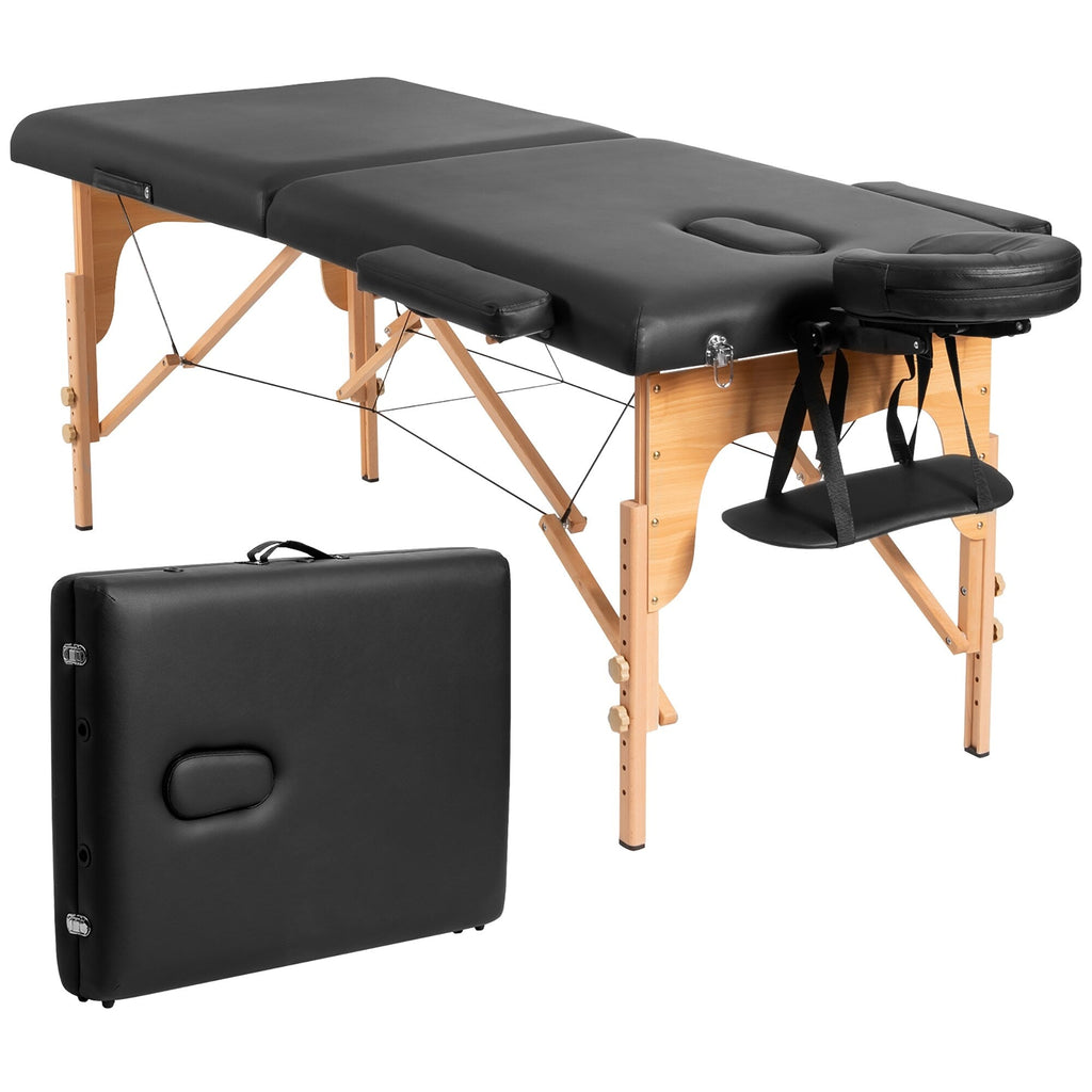 Table de massage portable de 213 cm (84 po) de long, réglable, pour le visage, les soins spa et les tatouages, avec sac de transport.