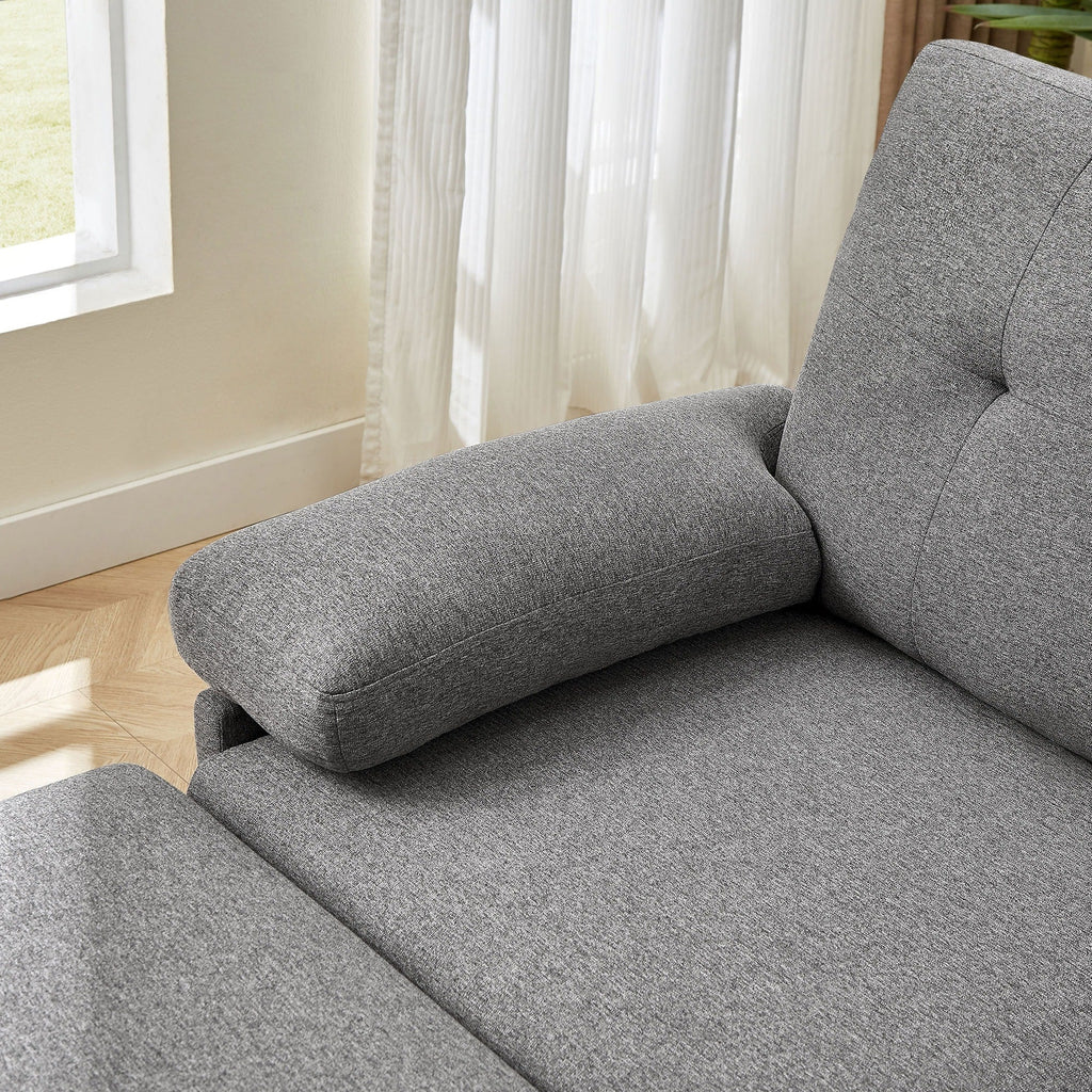 Canapé d'angle en forme de L de 86,22 pouces avec poches de rangement latérales