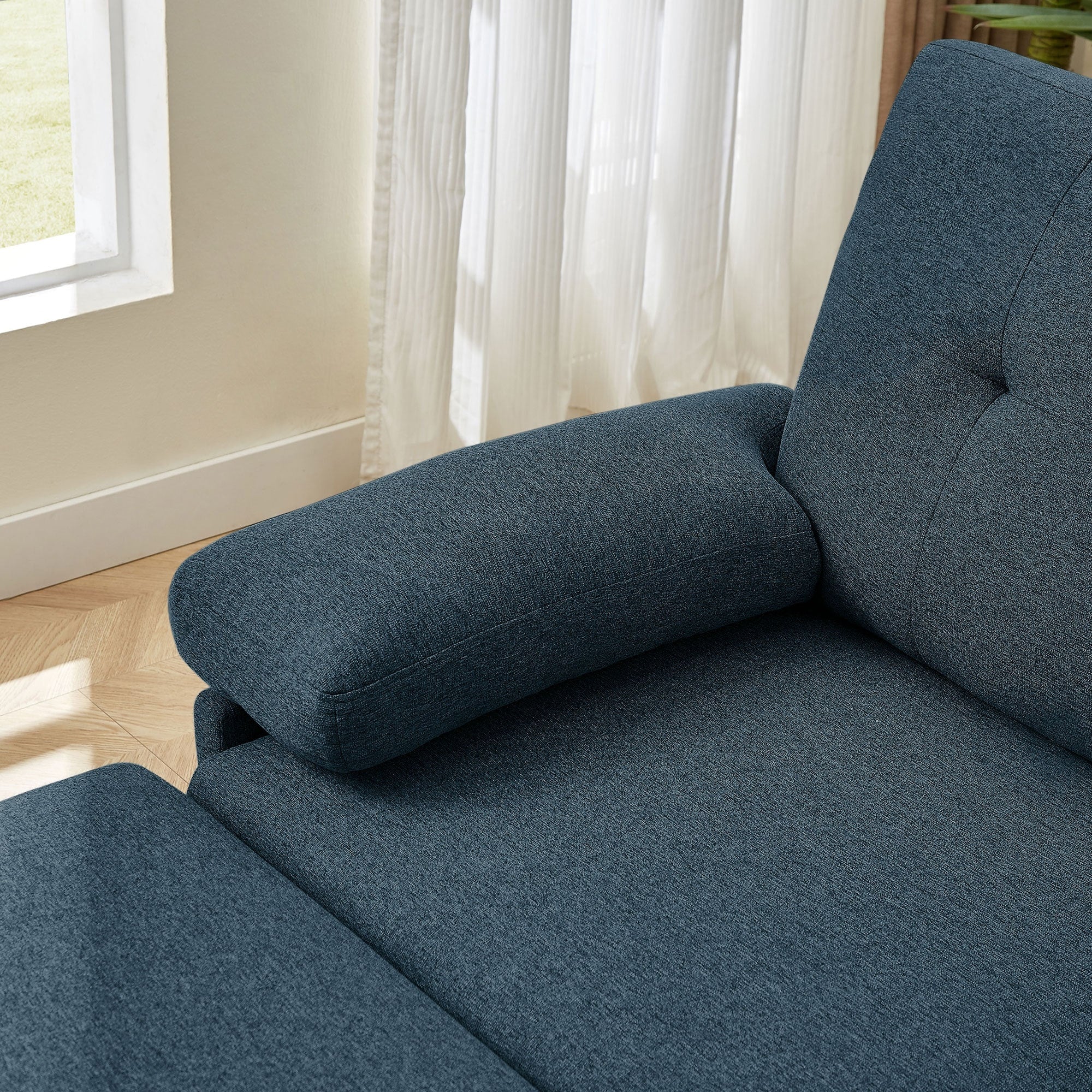 Canapé d'angle en forme de L de 86,22 pouces avec poches de rangement latérales