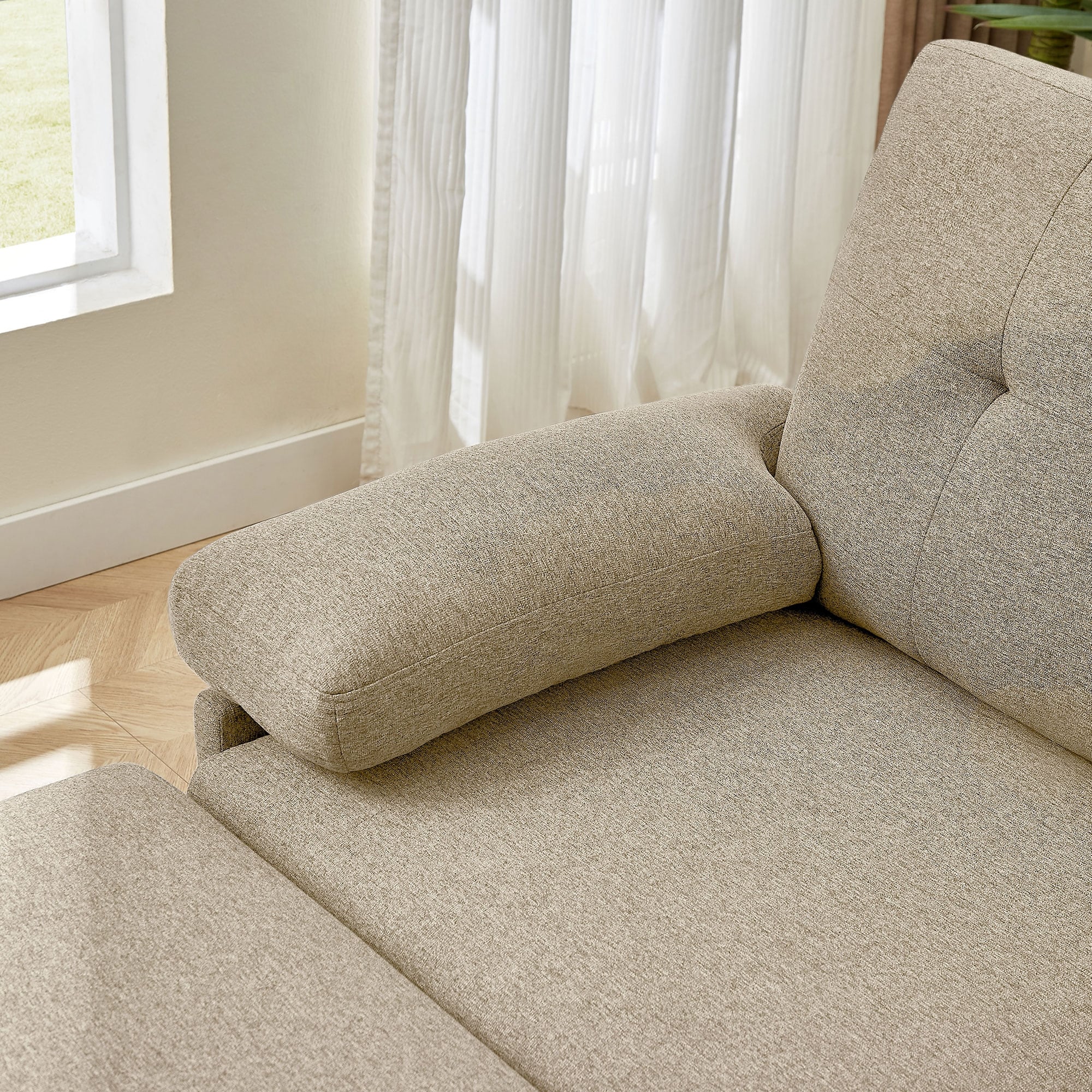 Canapé d'angle en forme de L de 86,22 pouces avec poches de rangement latérales