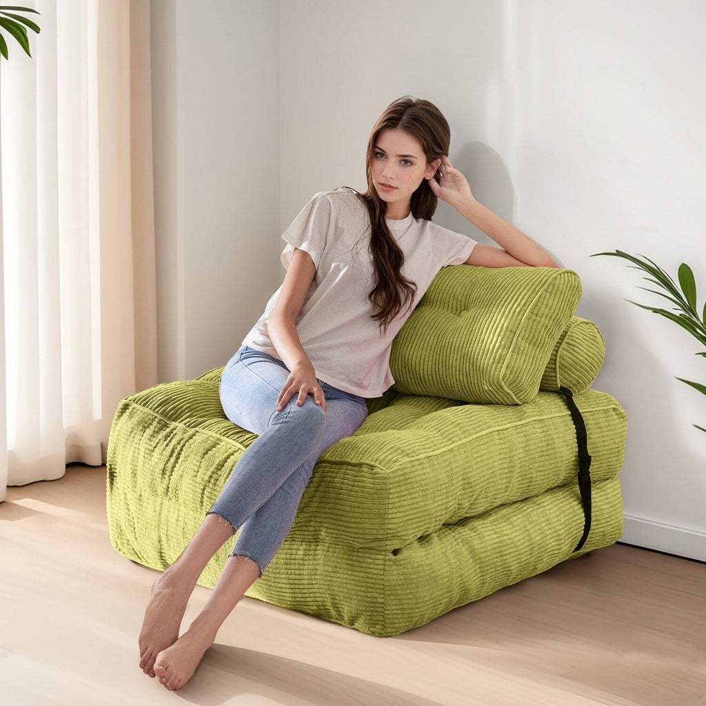 Canapé-lit pliant en velours côtelé, 8 places