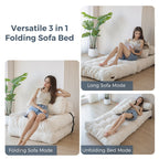 Canapé-lit pliant en velours côtelé, 8 places