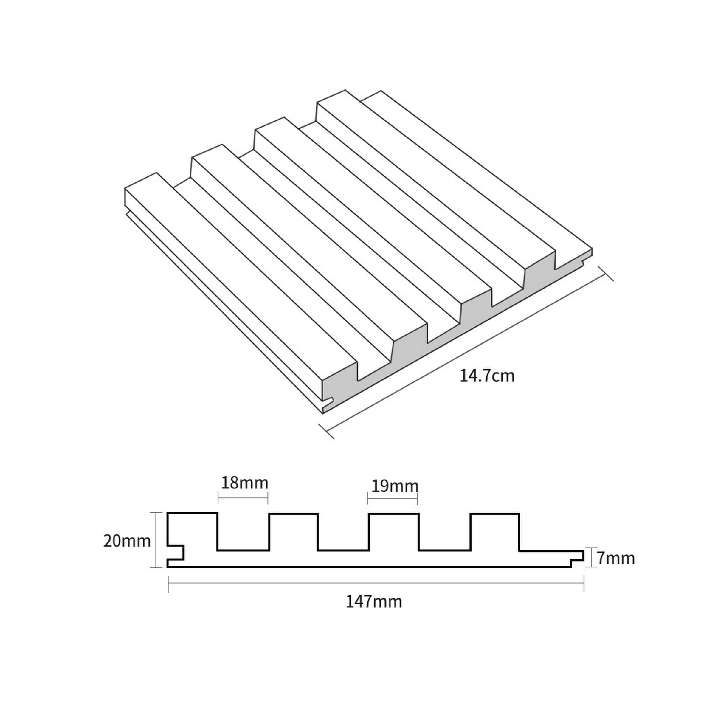 Planche de bardage mural en bois massif de 93 po x 6 po x 0,8 po - 3 pièces + 1 pièce de finition d'extrémité