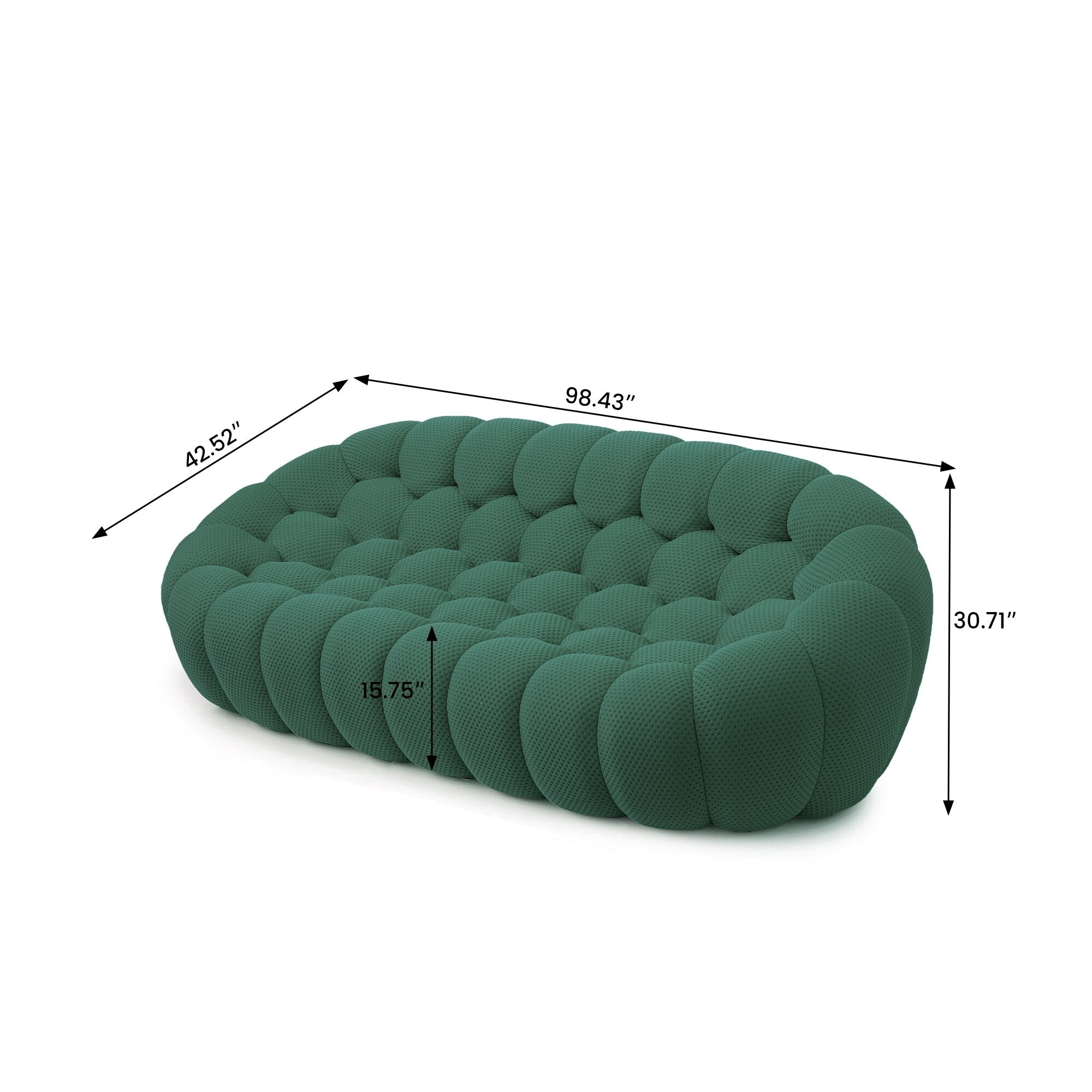 Canapé bulle moderne 3D en forme de nid d'abeille de 250 cm (98,43 pouces)