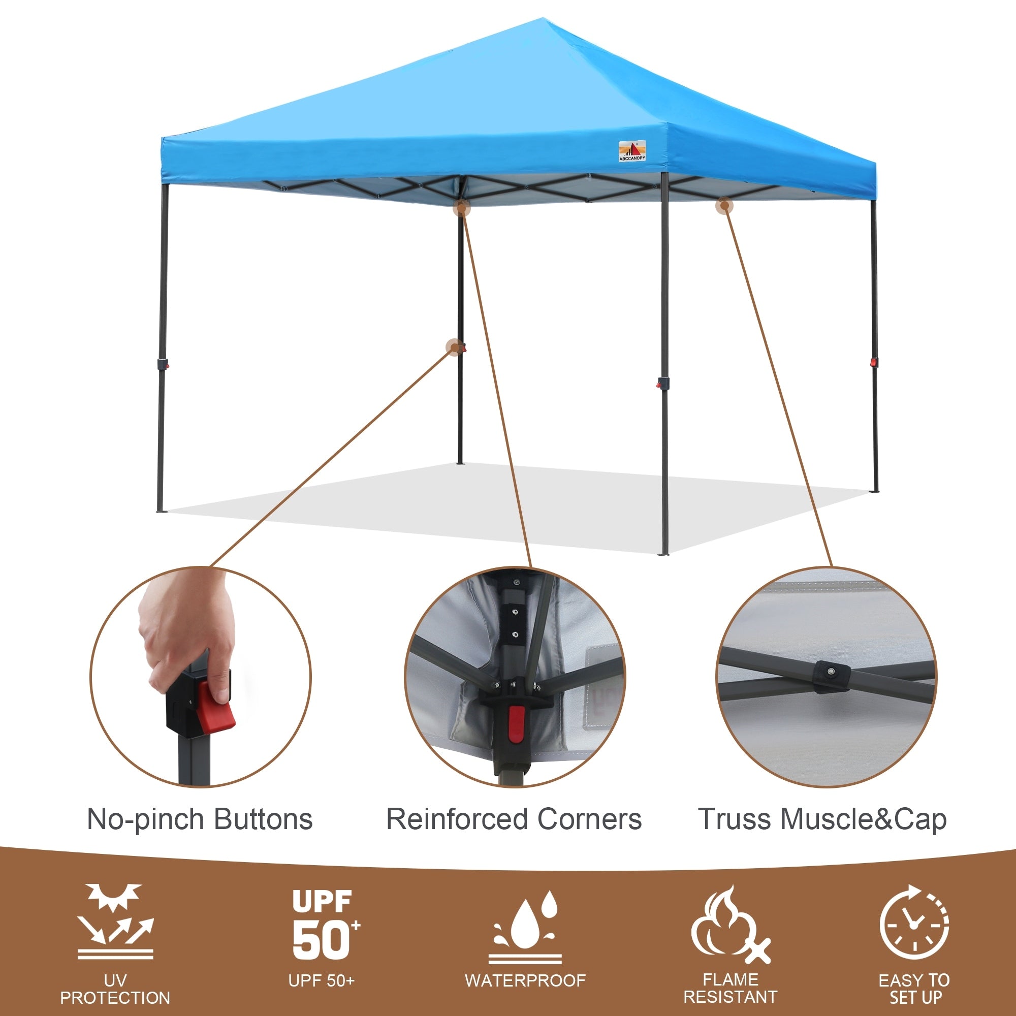 ABCCANOPY Tente de parasol pliable facile à installer, durable, pour extérieur.