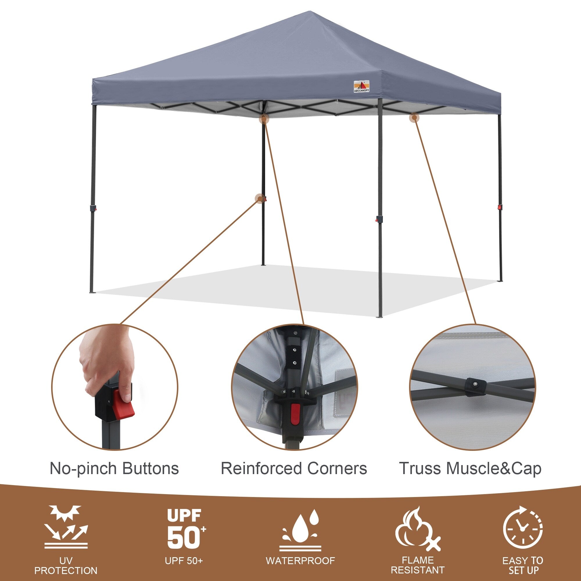 ABCCANOPY Tente de parasol pliable facile à installer, durable, pour extérieur.