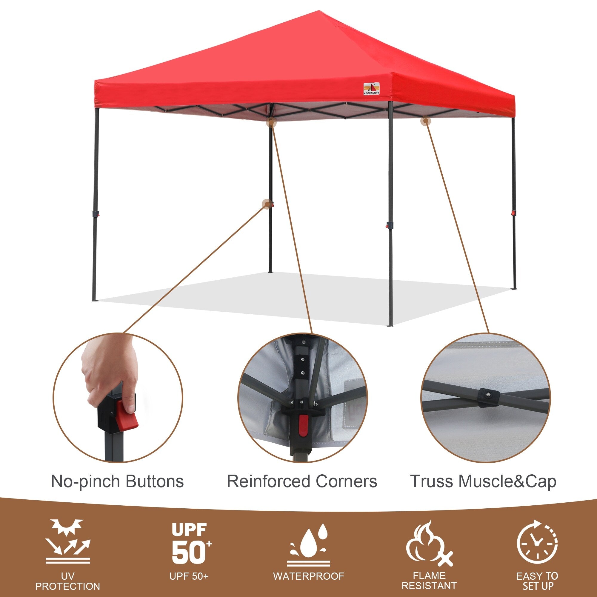 ABCCANOPY Tente de parasol pliable facile à installer, durable, pour extérieur.