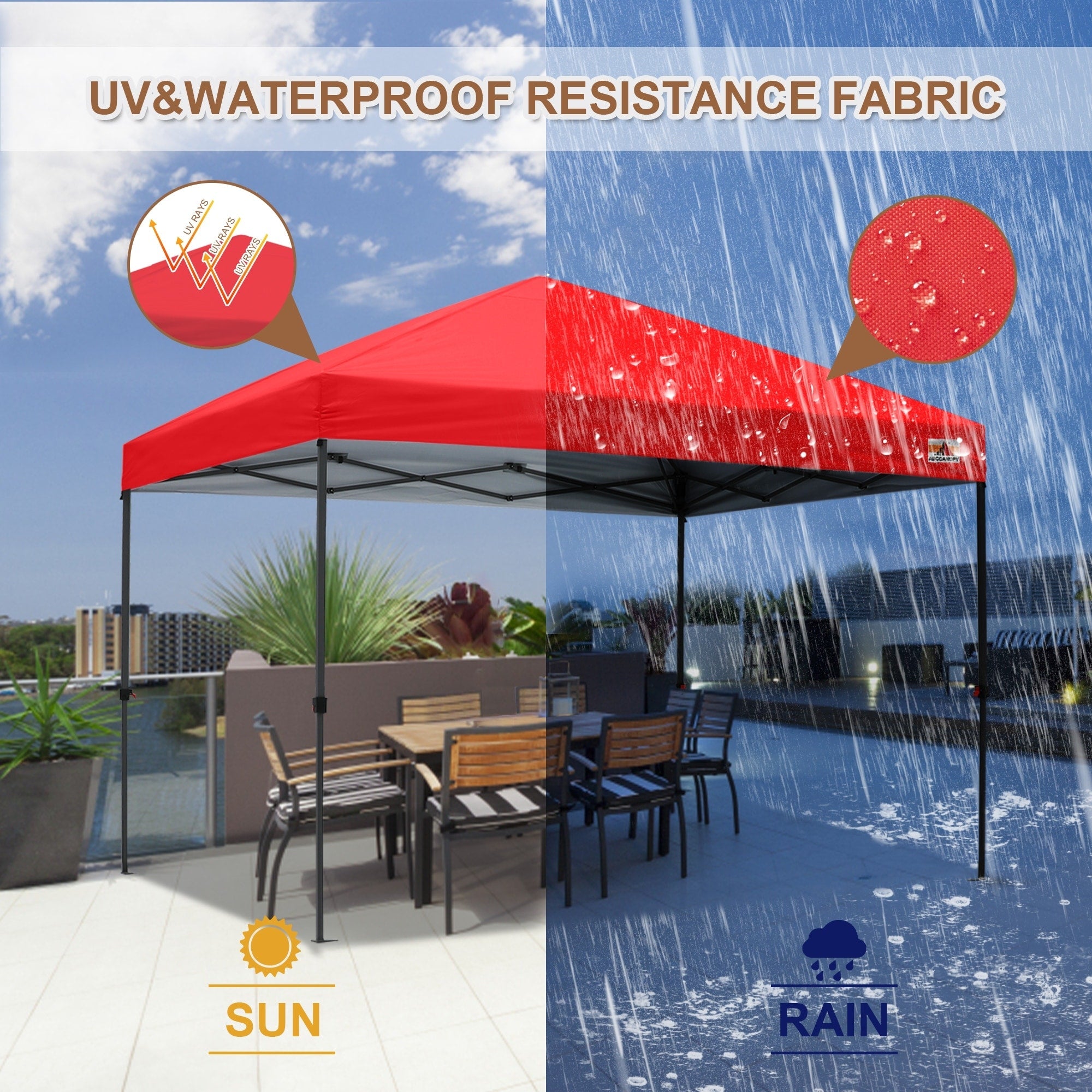 ABCCANOPY Tente de parasol pliable facile à installer, durable, pour extérieur.