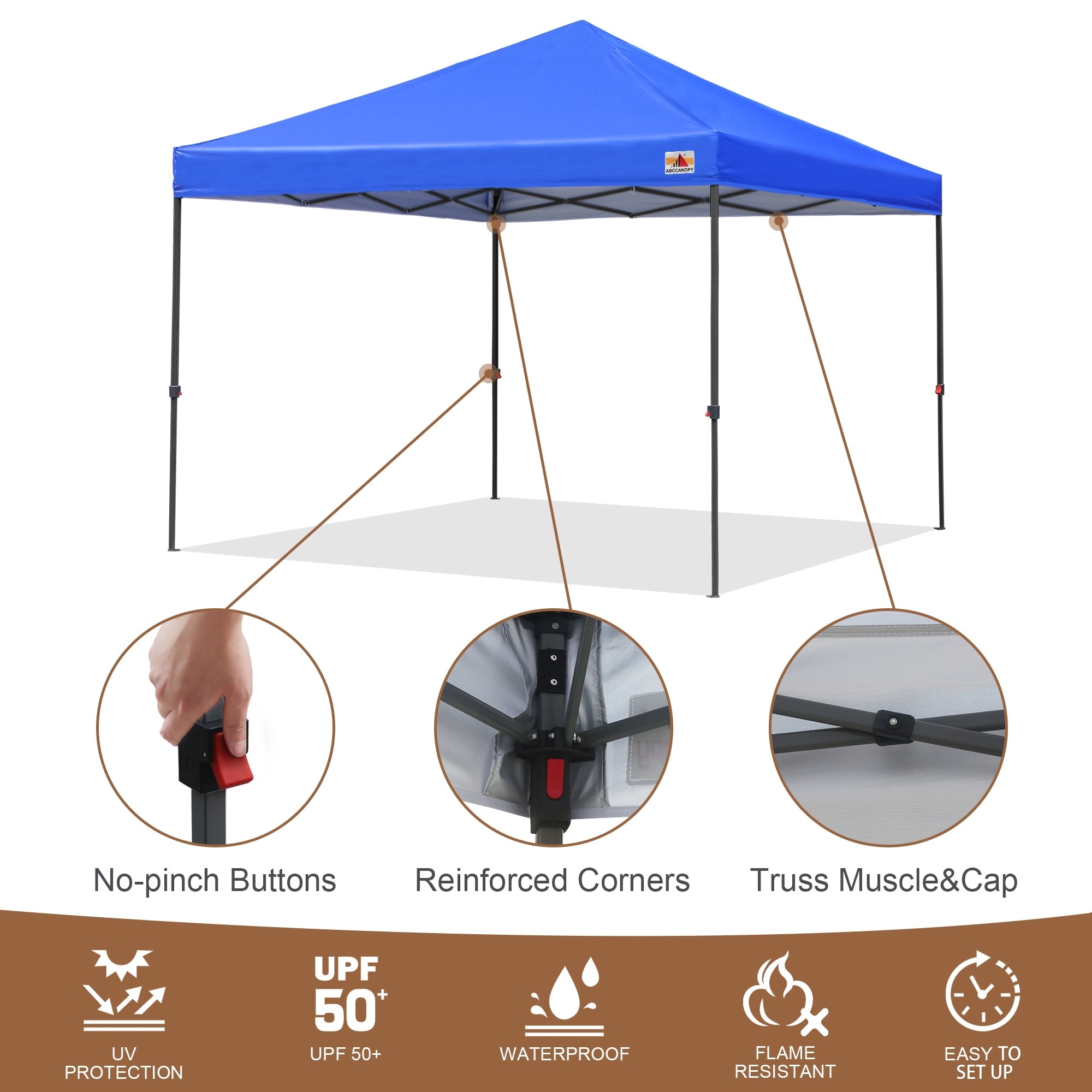 ABCCANOPY Tente de parasol pliable facile à installer, durable, pour extérieur.