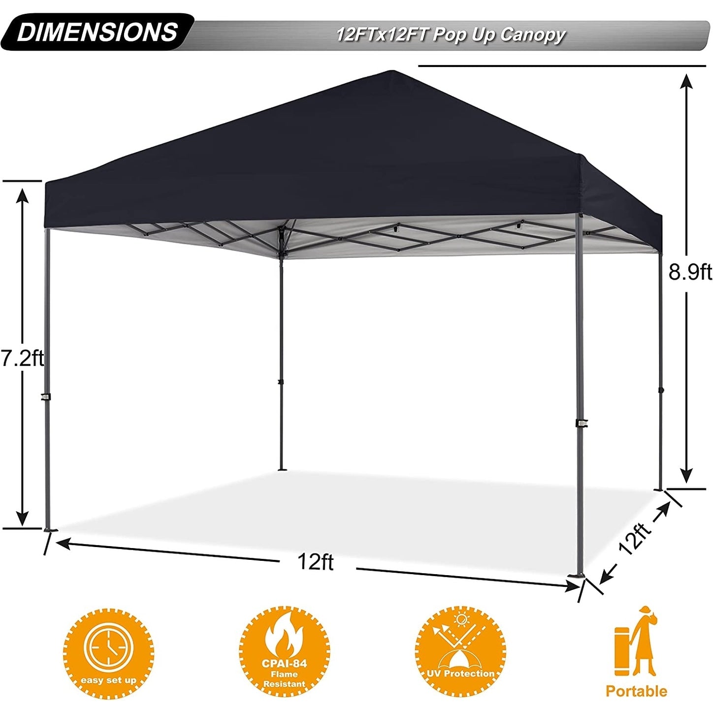 ABCCANOPY Tente de parasol pliable facile à installer, durable, pour extérieur.