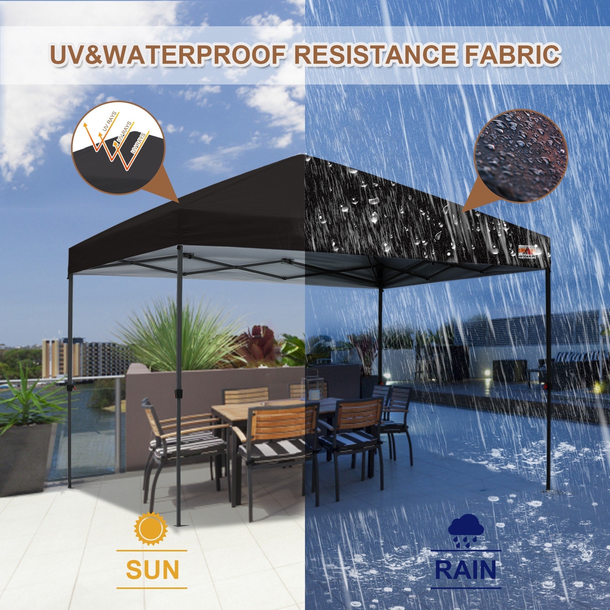 ABCCANOPY Tente de parasol pliable facile à installer, durable, pour extérieur.