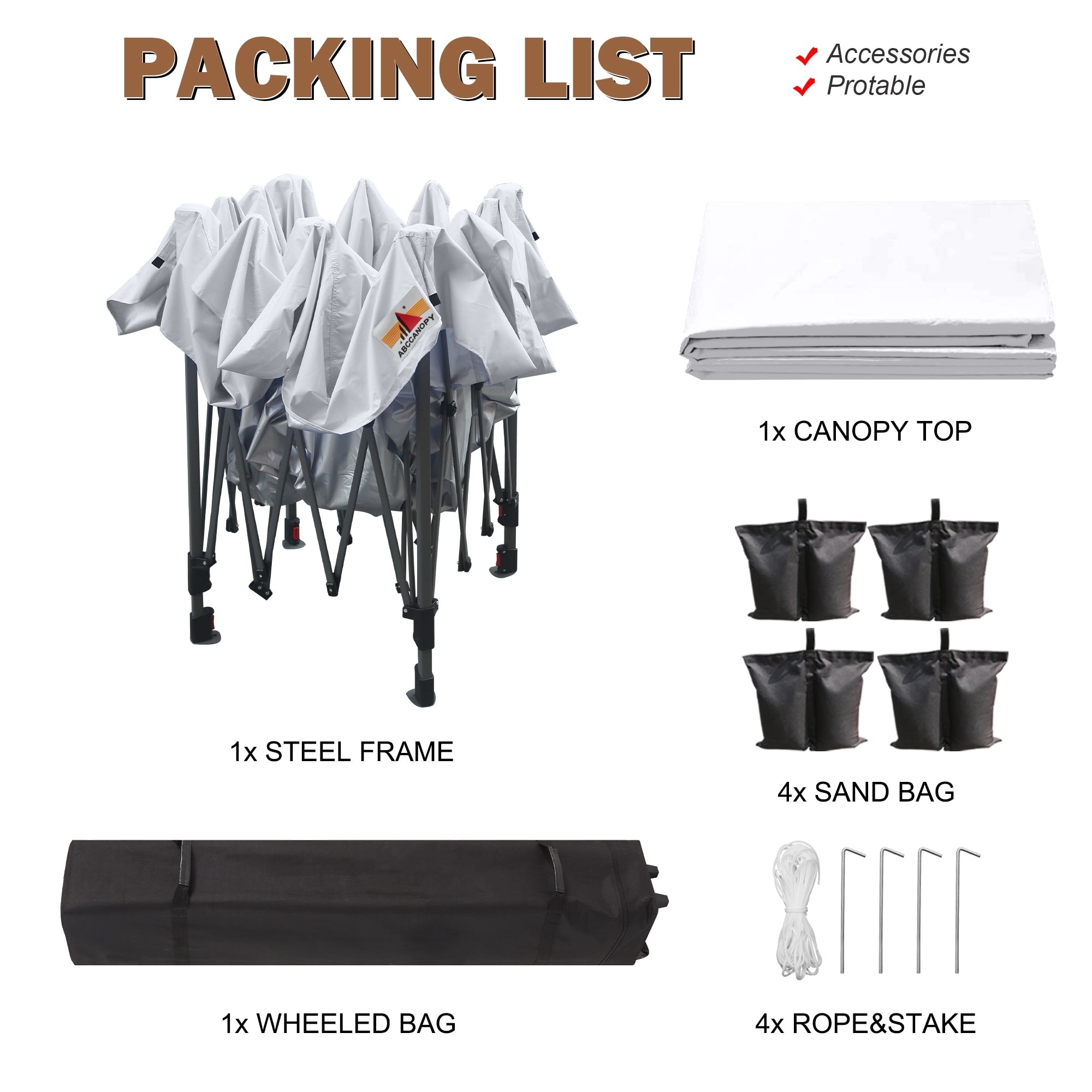 ABCCANOPY Tente de parasol pliable facile à installer, durable, pour extérieur.