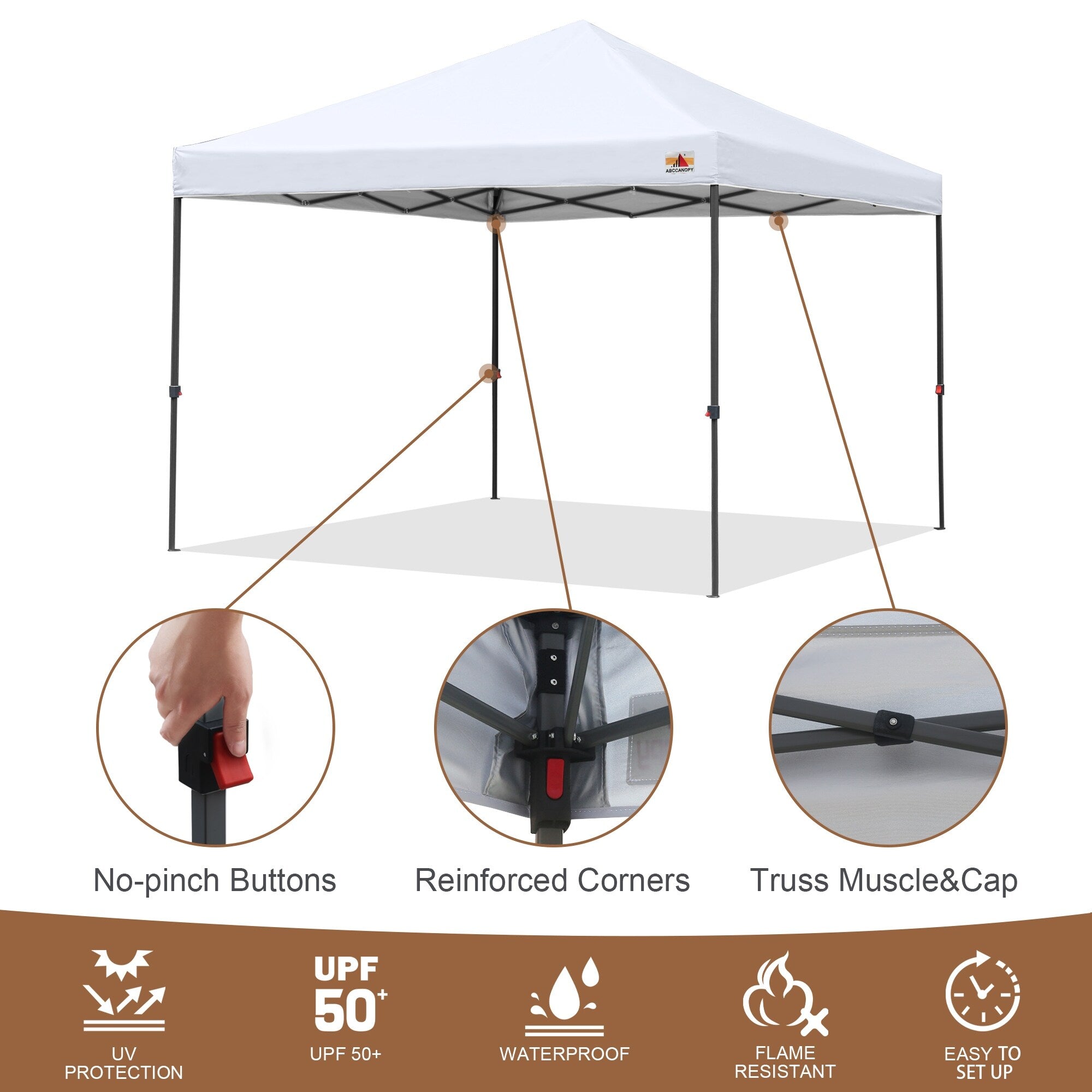 ABCCANOPY Tente de parasol pliable facile à installer, durable, pour extérieur.
