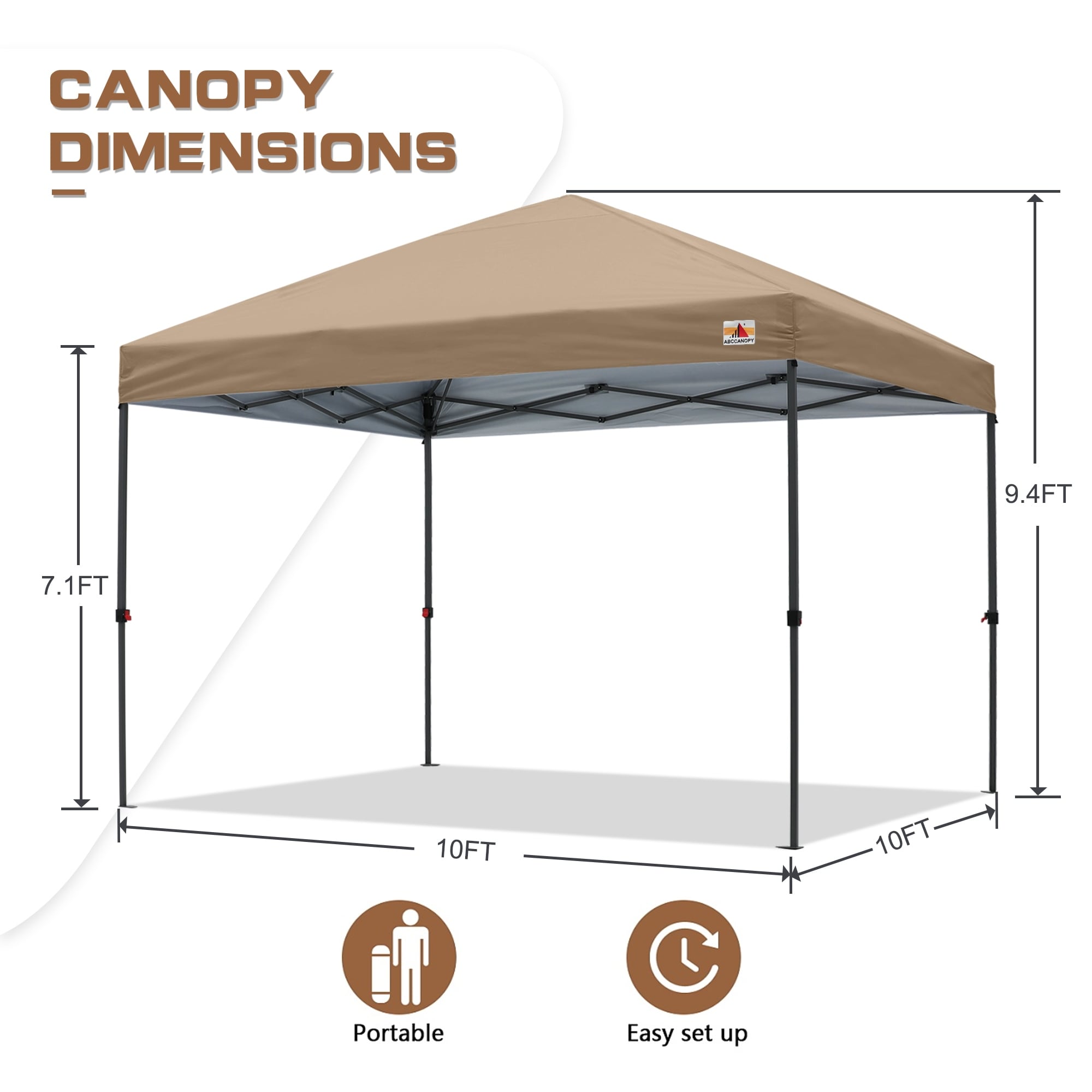 ABCCANOPY Tente de parasol pliable facile à installer, durable, pour extérieur.