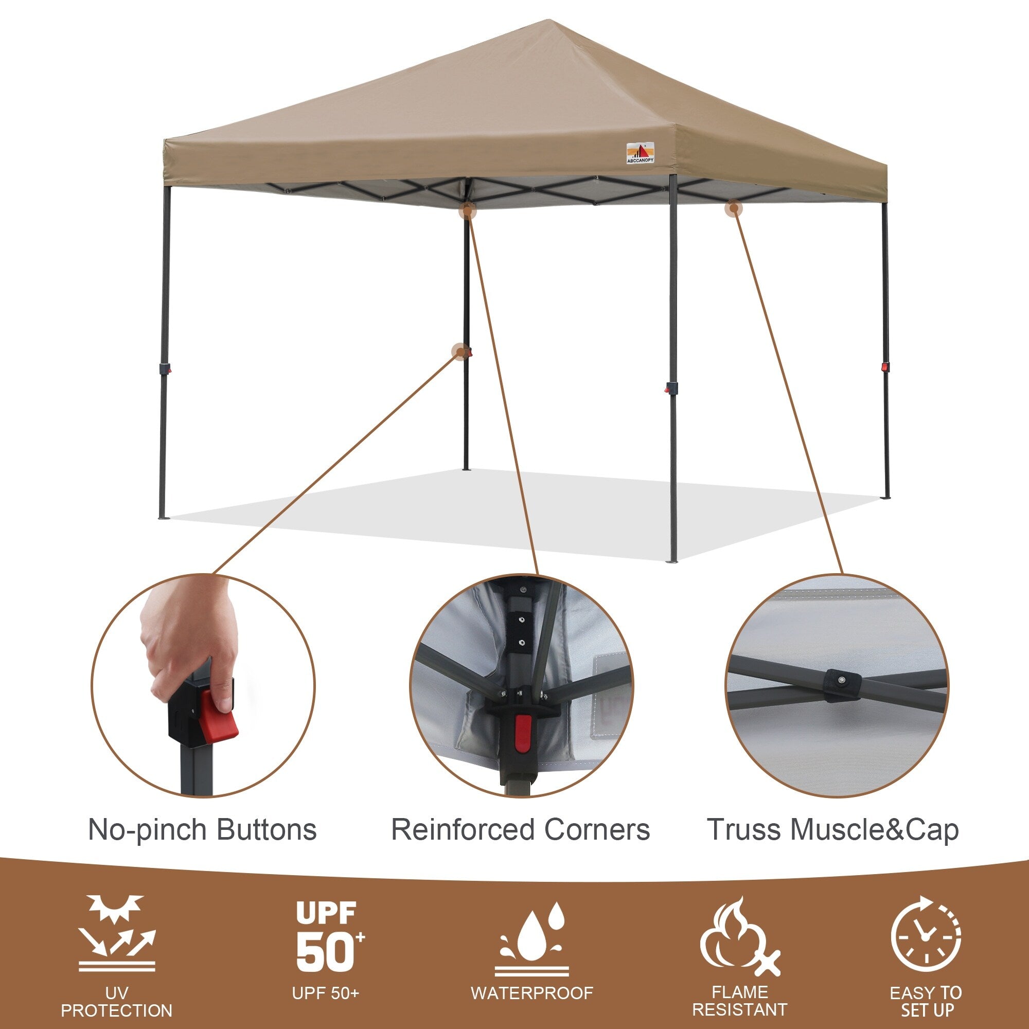 ABCCANOPY Tente de parasol pliable facile à installer, durable, pour extérieur.