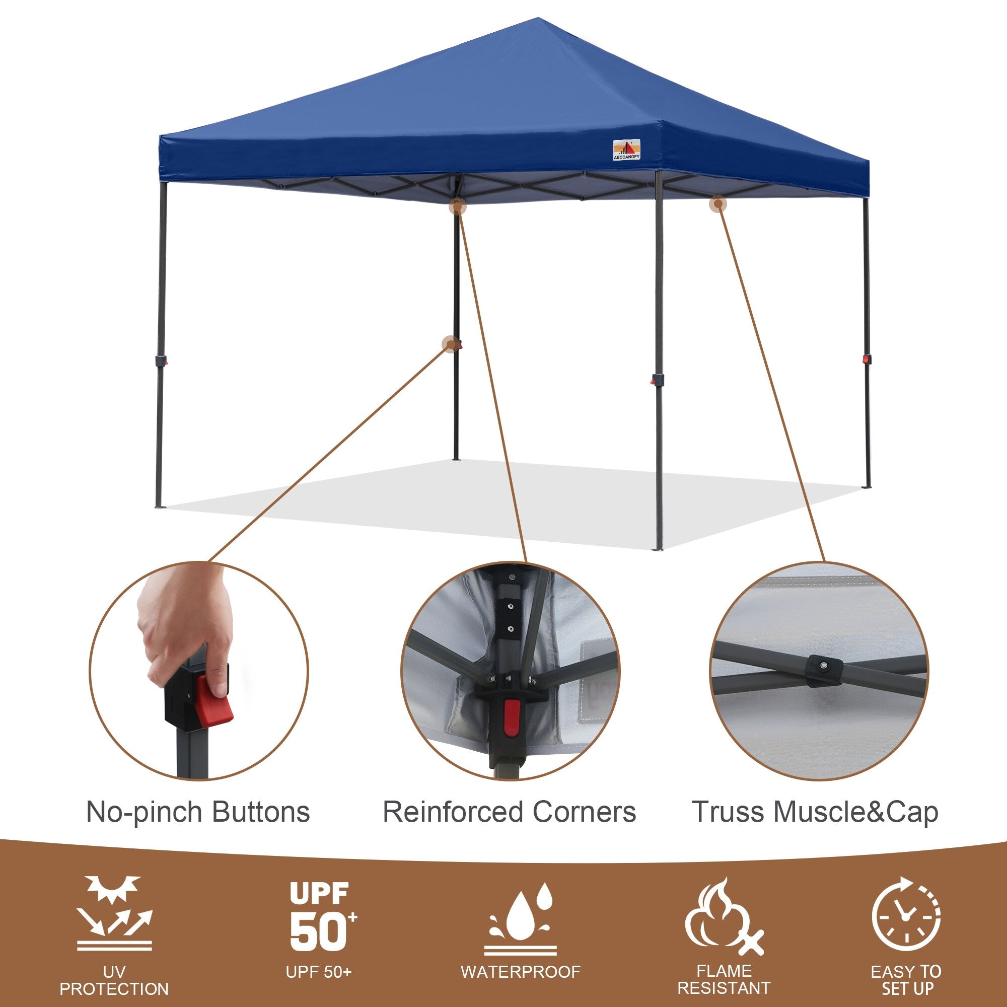 ABCCANOPY Tente de parasol pliable facile à installer, durable, pour extérieur.