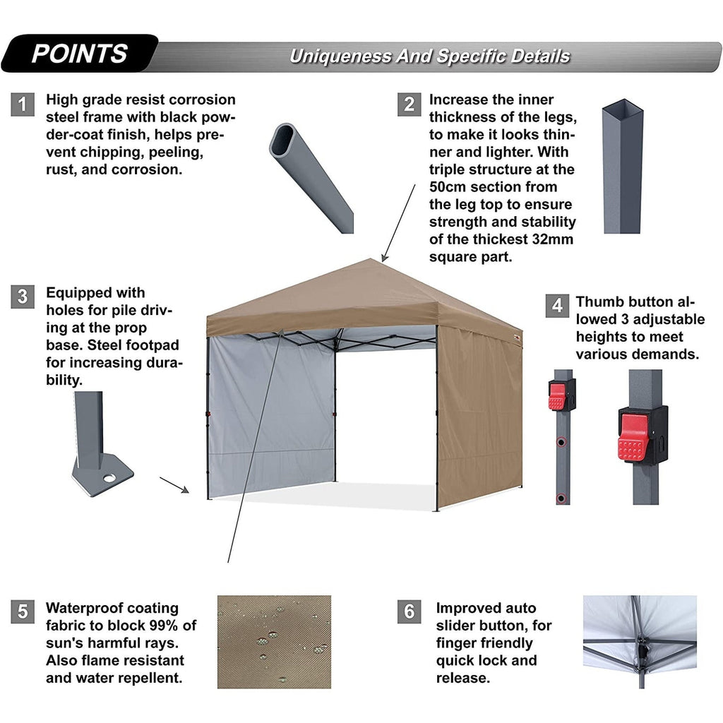 ABCCANOPY Tente de parasol pliable facile à installer, durable, pour extérieur.