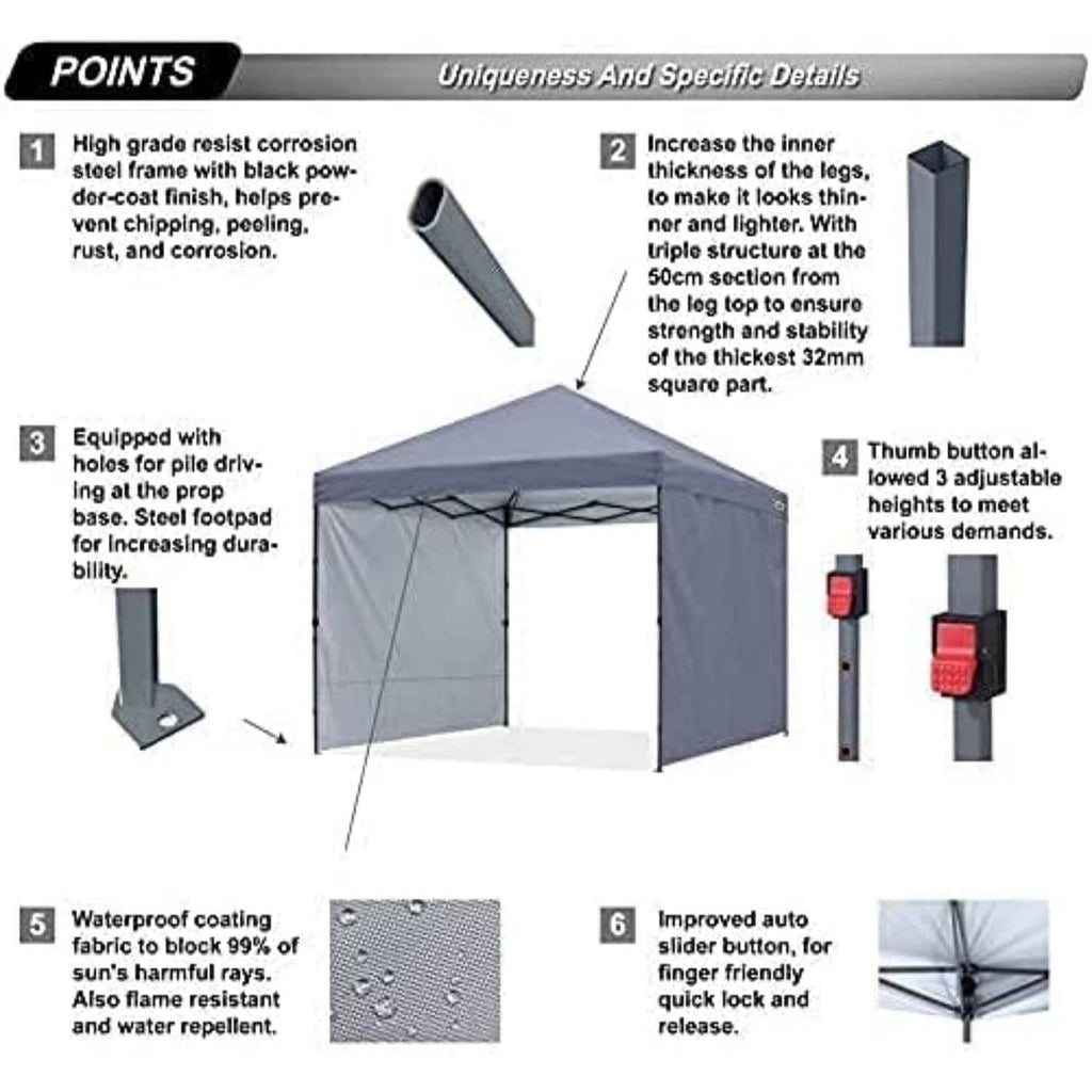 ABCCANOPY Tente de parasol pliable facile à installer, durable, pour extérieur.
