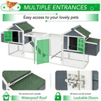 Poulailler AECOJOY 144'' (366 cm) de grande taille avec enclos, en bois, cage à volailles.