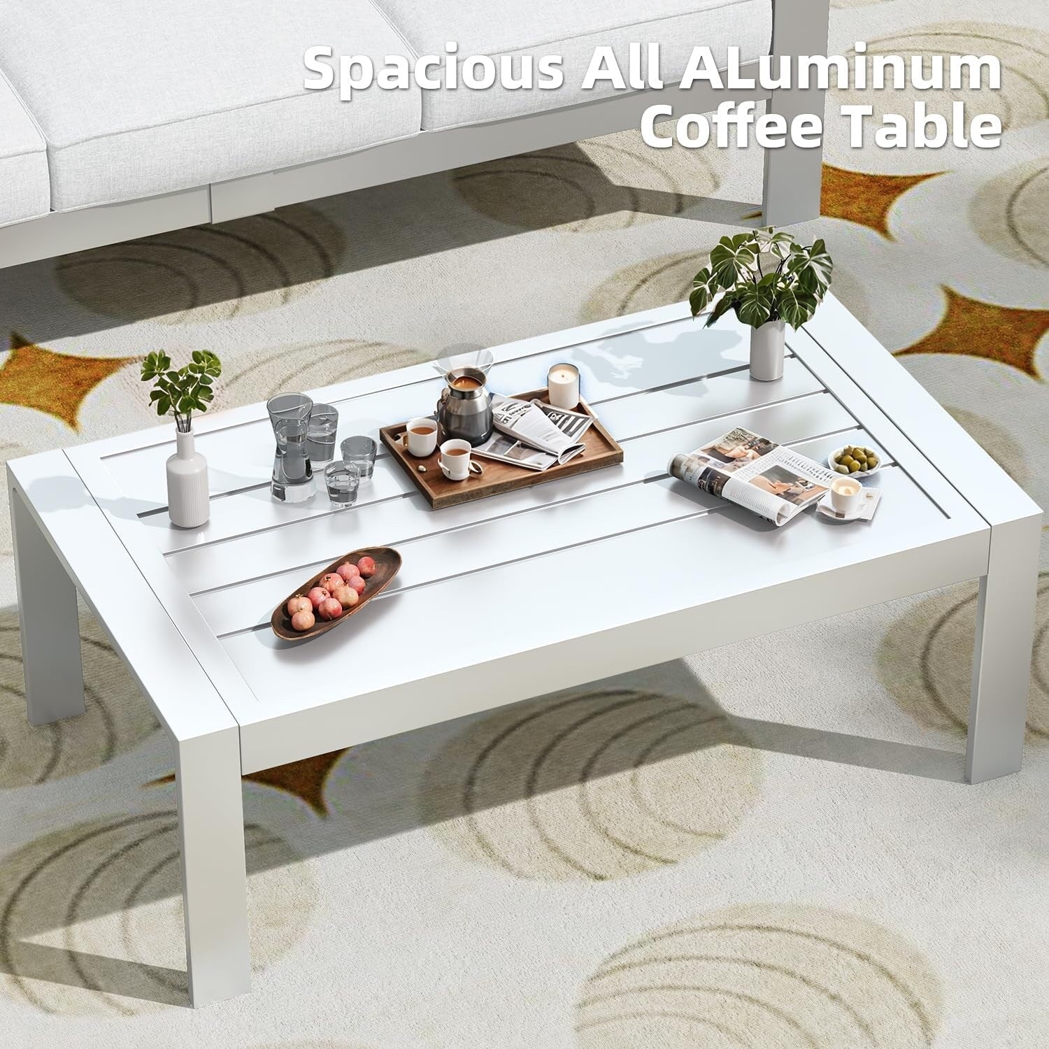 Ensemble de mobilier de patio en aluminium AECOJOY 7 pièces, ensemble de conversation d'extérieur