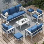 Ensemble de mobilier de patio en aluminium AECOJOY 7 pièces, ensemble de conversation d'extérieur