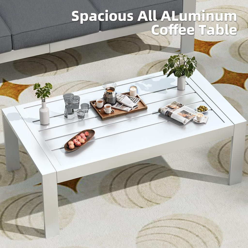 Ensemble de mobilier de patio en aluminium AECOJOY 7 pièces, ensemble de conversation d'extérieur
