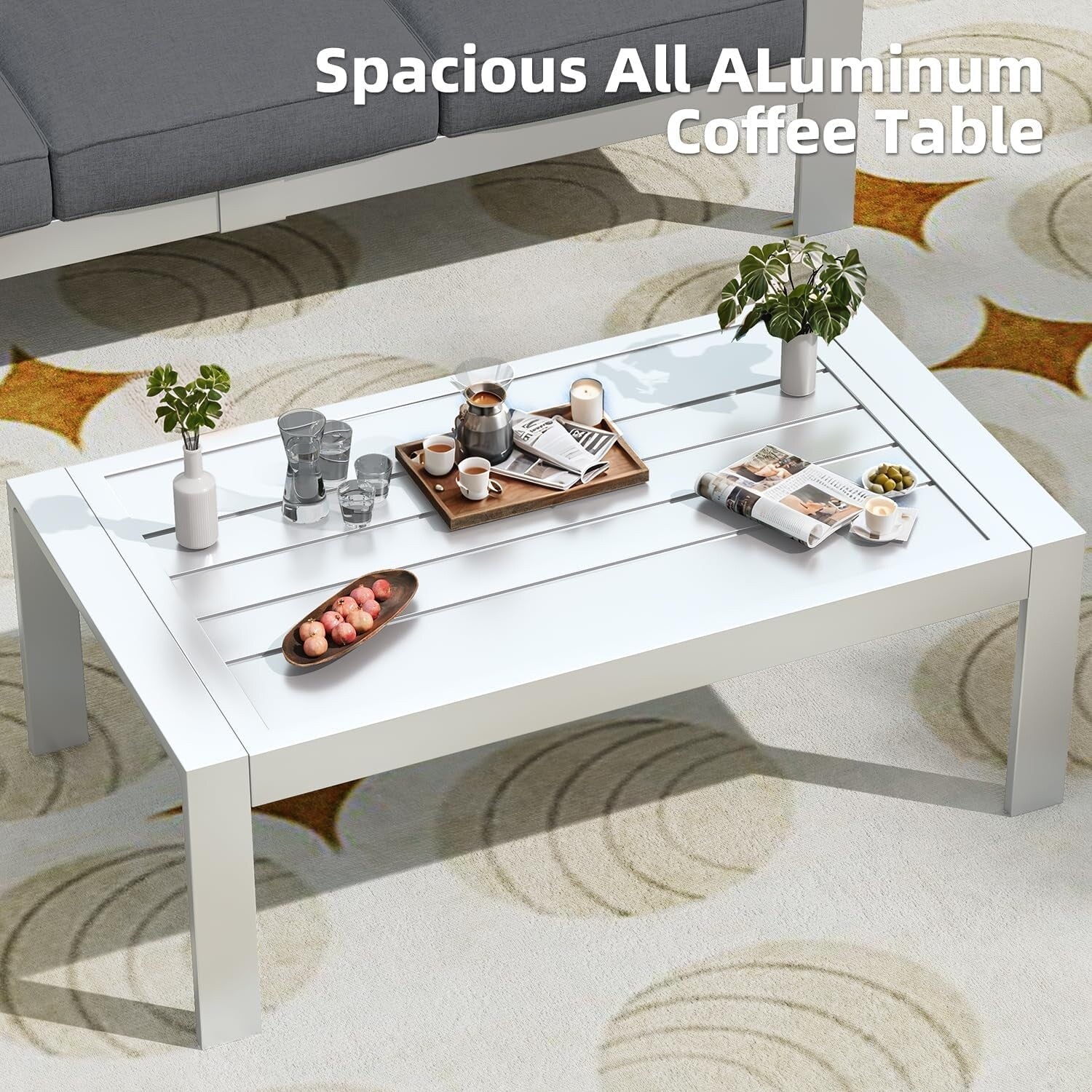 Ensemble de mobilier de patio en aluminium AECOJOY 7 pièces, ensemble de conversation d'extérieur