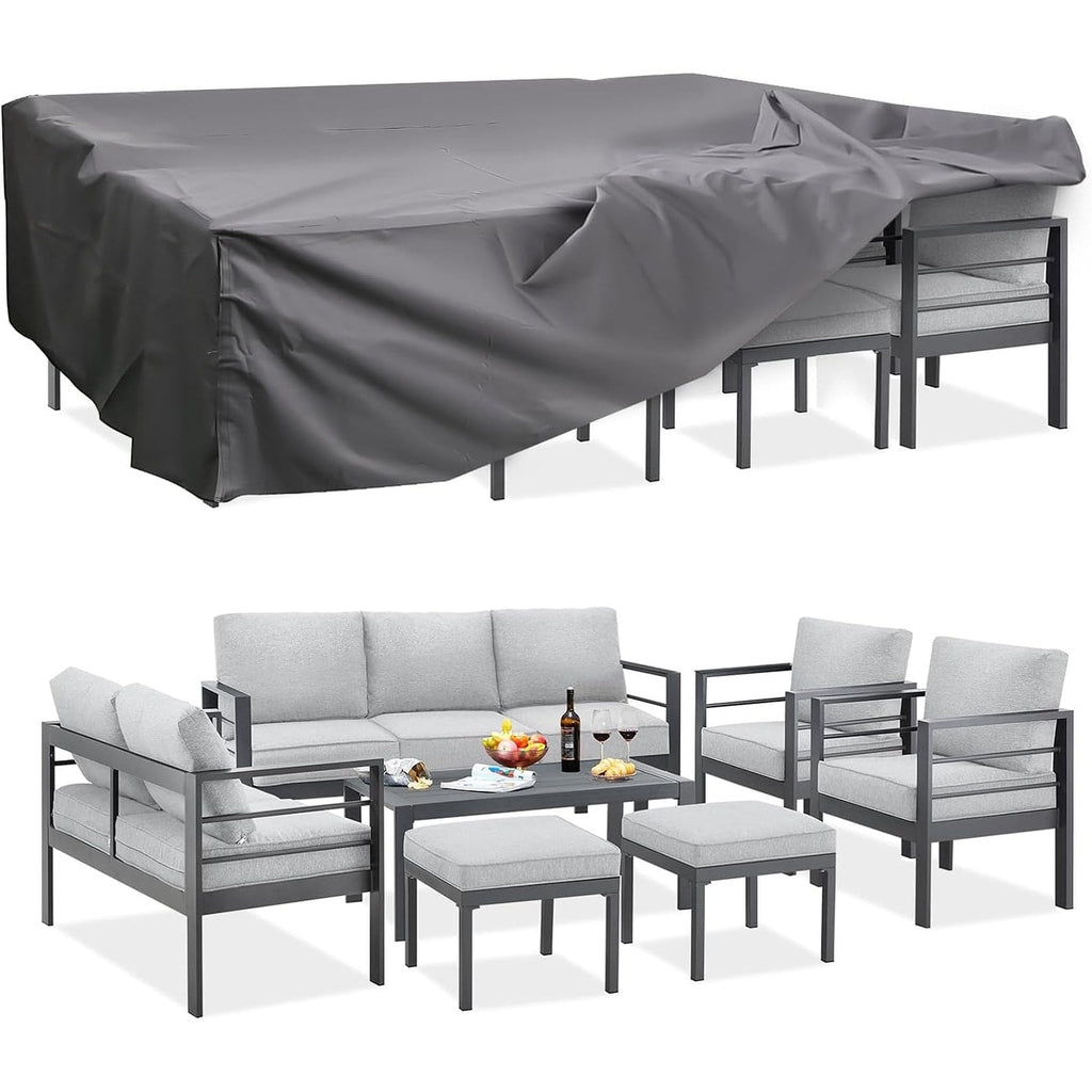 Ensemble de mobilier de patio en aluminium AECOJOY 7 pièces, ensemble de conversation d'extérieur