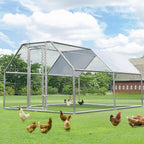 AECOJOY Grand poulailler métallique, enclos à poules, cage à poules métallique à accès facile