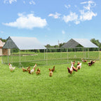 AECOJOY Grand poulailler métallique, enclos à poules, cage à poules métallique à accès facile