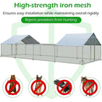 AECOJOY Grand poulailler métallique, enclos à poules, cage à poules métallique à accès facile