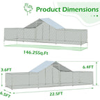 AECOJOY Grand poulailler métallique, enclos à poules, cage à poules métallique à accès facile